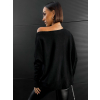 Černý lehký oversize svetřík BALES