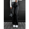 Černé koženkové kalhoty EVETE se zipy