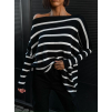 Černý oversize svetr FLI s pruhy