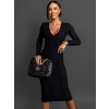 Černé svetrové šaty KALAISA s pleteným vzorem