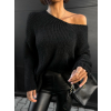 Černý oversize pletený svetr TERINES