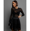 Černá elegantní sukně IPEK s třásněmi
