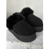 Černé pantofle válenky INKLUZEM s černým kožíškem