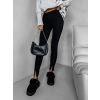 Černé legíny SLIMME s rozparkem