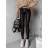 Černé stylové koženkové kalhoty WILSON s push-up efektem
