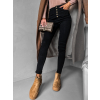 Černé denim slim kalhoty ERYX s knoflíky