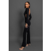 Černý elegantní overal BURSA s holými zády