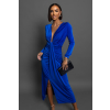 Královsky modré elegantní šaty BOREAS s dlouhým rukávem