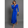 Královsky modré elegantní šaty BOREAS s dlouhým rukávem