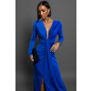 Královsky modré elegantní šaty BOREAS s dlouhým rukávem