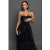 Černé plesové tylové šaty VESTA s korzetem