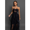 Černé plesové tylové šaty VESTA s korzetem