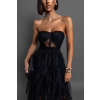 Černé plesové tylové šaty VESTA s korzetem