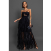 Černé plesové tylové šaty VESTA s korzetem
