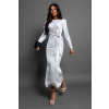 Bílé elegantní metalické šaty ALFEIOS