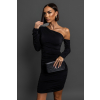 Černé koktejlové šaty AMALTHE s řasením