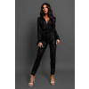 Černý elegantní overal OCEANOS s flitry