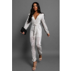 Stříbrný elegantní overal OCEANOS s flitry
