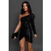 Černé koktejlové šaty QUIRINUS s flitry