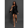 Černé koktejlové šaty QUIRINUS s flitry