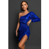 Královsky modré koktejlové šaty QUIRINUS s flitry