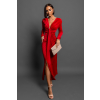 Červené elegantní šaty BOREAS s výstřihem