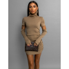 Béžové žerzejové šaty SYRINX s oddělenými rukávy
