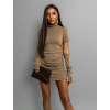 Béžové žerzejové šaty SYRINX s oddělenými rukávy