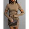 Béžové žerzejové šaty SYRINX s oddělenými rukávy