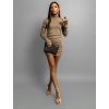 Béžové žerzejové šaty SYRINX s oddělenými rukávy