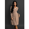 Hnědé úpletové šaty LAIA s dlouhým rukávem