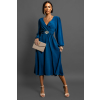 Modré elegantní šaty SIRIUS s páskem