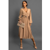Hnědé elegantní šaty SIRIUS s páskem