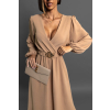 Hnědé elegantní šaty SIRIUS s páskem