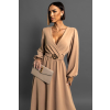 Hnědé elegantní šaty SIRIUS s páskem