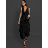 Černé elegantní šaty SUSANI s volány