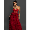 Červené korzetové šaty ARIADNA s volánky