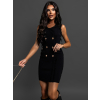 Černé koktejlové svetrové šaty ELVAN