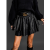 Černá koženková sukně MELPOME s volány