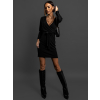 Černé stylové žebrované šaty TABITAN