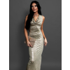 Zlaté elegantní šaty PHOBUS s výstřihem