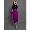 Fialová plisovaná midisukně CAELUS s páskem