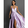 Světle fialové dlouhé saténové šaty PERFECTLY