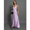 Světle fialové dlouhé saténové šaty PERFECTLY