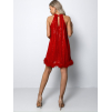 Červené elegantní šaty LUCRETIA s flitry