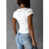 Bílé basic triko NAZLI 95% bavlna