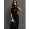 Černé společenské metalické šaty NISUS