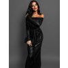 Černé metalické šaty MANTE na zavazování