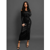 Černé metalické šaty MANTE na zavazování