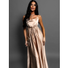 Zlaté saténové elegantní šaty YASMINE s rozparkem
